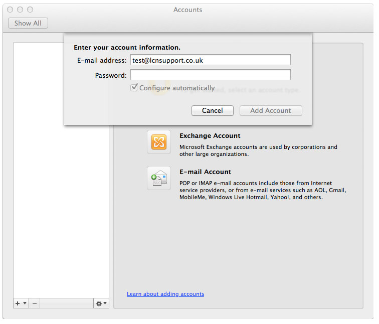 recover password for mac outlook 2011